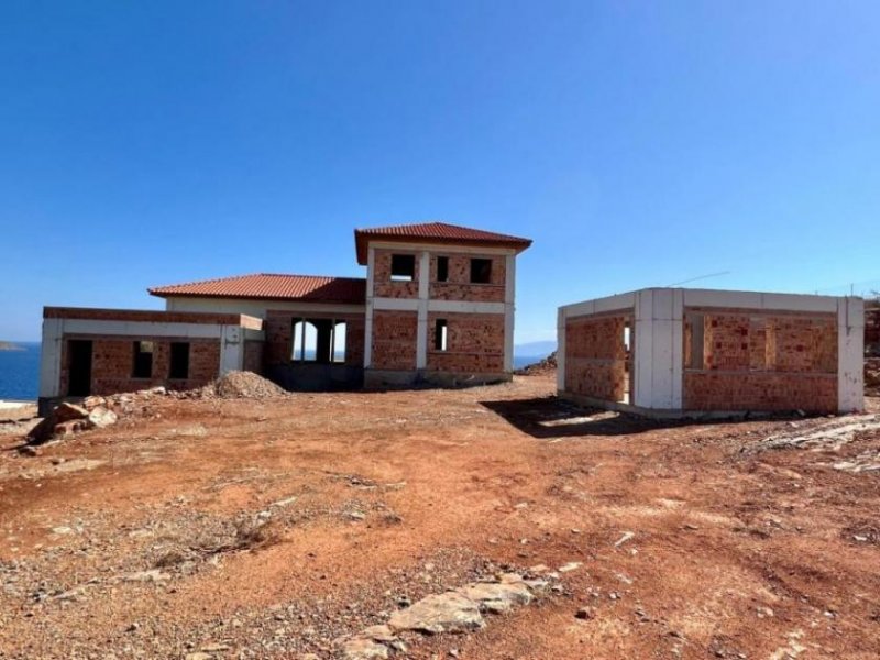 Schisma Eloundas Kreta, Elounda: Rohbau - Luxusvilla mit atemberaubender Aussicht zu verkaufen Haus kaufen